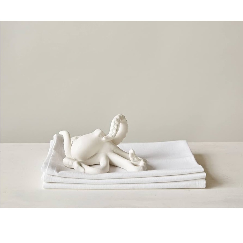 Creative Co-Op Decorative Bisque Stoneware Octopus Table Topper White - Picture 7 of 8